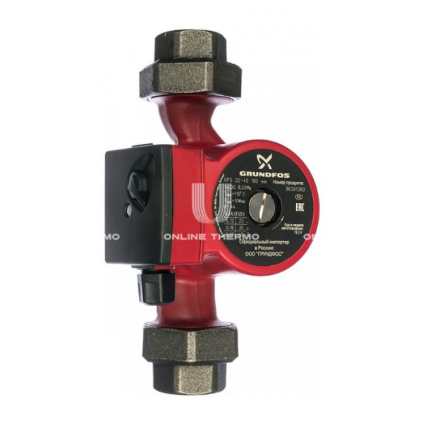 Насос циркуляционный Grundfos UPS 32-40 96281389, с гайками, база 180 мм