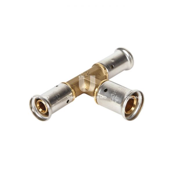 Тройник переходной Henco 12P-263226, 26x32x26, латунь, пресс-фитинг