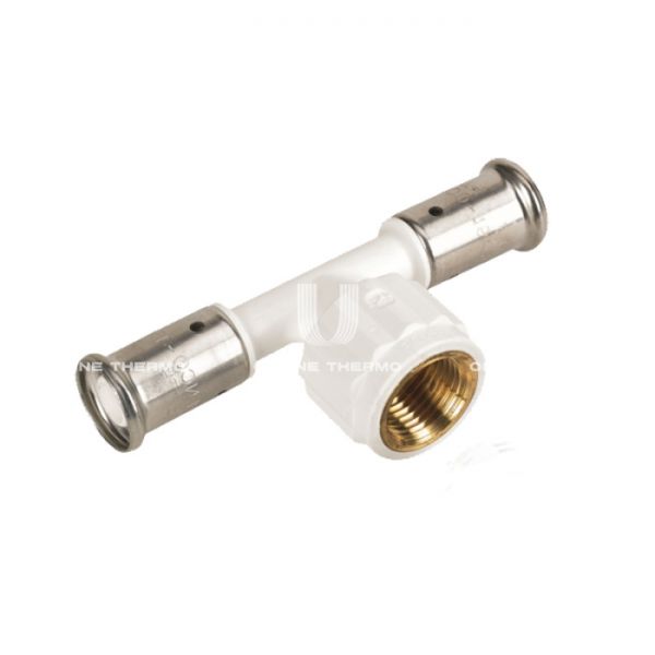 Тройник с внутренней резьбой Henco 13PKW-320532, 32х3/4"х32, белый, пресс-фитинг