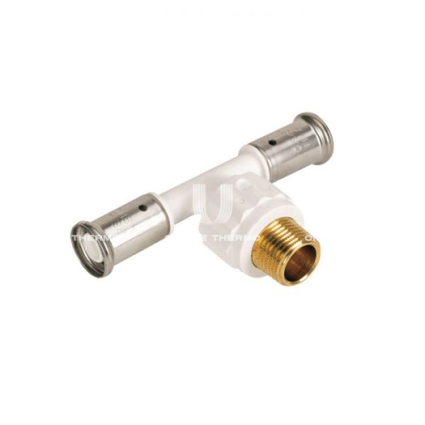 Тройник с наружной резьбой Henco 14PKW-200420, 20х1/2"х20, белый, пресс-фитинг