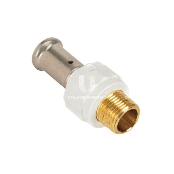 Муфта переходная (переходник) с наружной резьбой Henco 17PKW-3207, 32х1 1/4", белая, пресс-фитинг