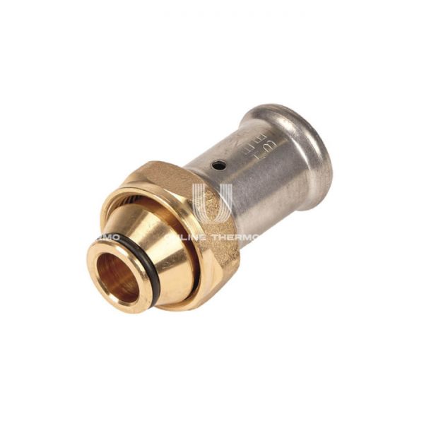 Муфта переходная (переходник под евроконус) Henco 19P-2005, 20x3/4"ЕК, никелированная, латунь, пресс-фитинг