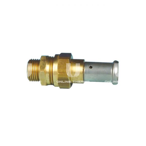 Муфта переходная (переходник) Henco 26P-1605, 16x3/4", плоское соединение, латунь, пресс-фитинг