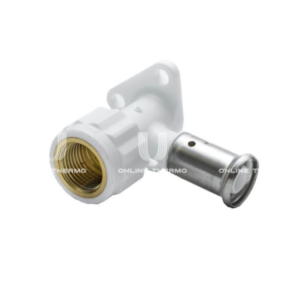 Угольник настенный (водорозетка) Henco 2PKW-1604BP, 16х1/2", высота 56 мм, c черной заглушкой, пресс-фитинг