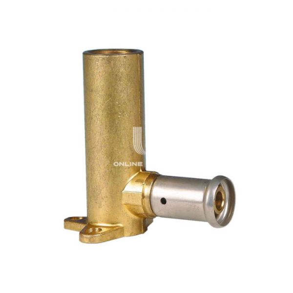 Угольник настенный (водорозетка) Henco 4P-1604, 16х1/2", удлиненный, высота 78 мм, латунь, пресс-фитинг