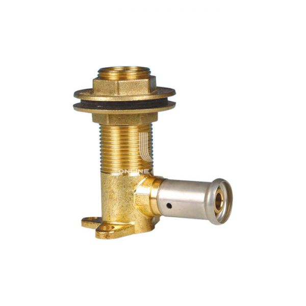 Угольник настенный (водорозетка) Henco 7P-1605, 16x3/4", высота 78 мм, латунь, пресс-фитинг