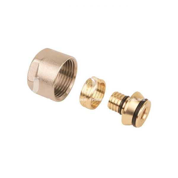 Резьбозажимное соединение (фитинг евроконус) Henco EK20-2, 3/4"ЕК, для подключения трубы 20х2.0 мм, никелированный