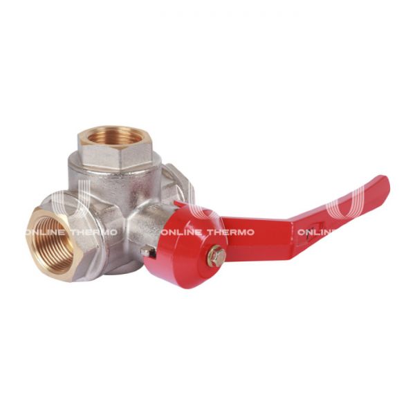 Кран шаровый трехходовой Itap 1280112L 1 1/2" ВР-ВР-ВР, 128L, стандартный проход, ручка-рычаг