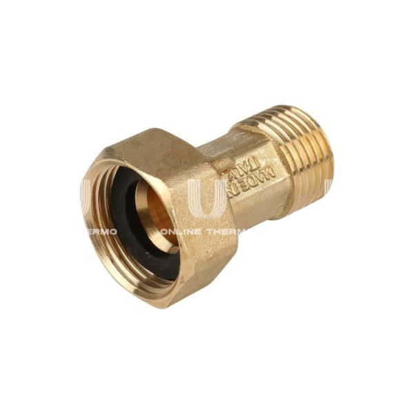 Фитинг (Прямое разъемное соединение) для водосчетчиков Itap 1540034 1/2"х3/4", серия 154, с уплотнительным кольцом, пломбируемый