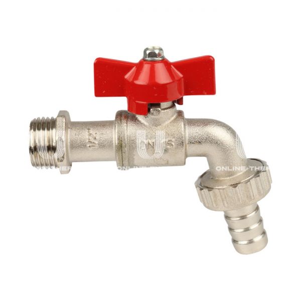 Кран шаровый водоразборный со штуцером Itap GAR 1680034 3/4", НР-штуцер, 168, ручка-бабочка