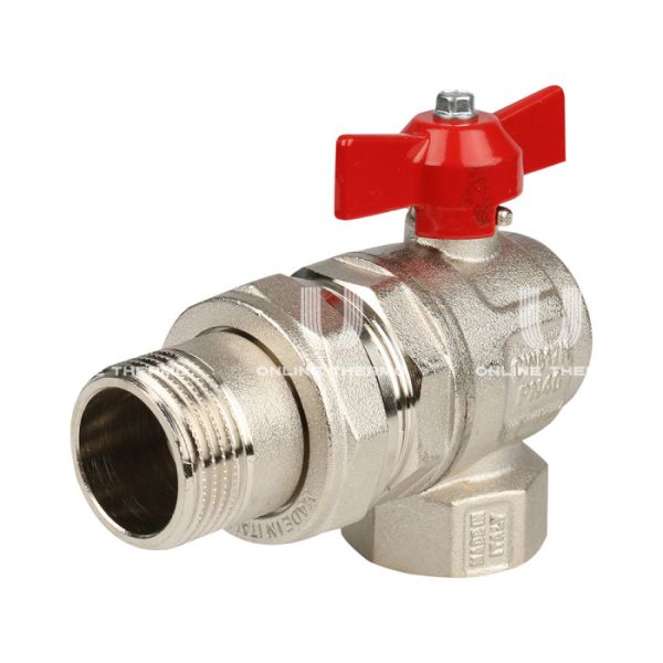 Кран шаровый угловой с разъемным соединением Itap Ideal 2980034 3/4" НР-ВР, 298, полнопроходной, ручка-бабочка