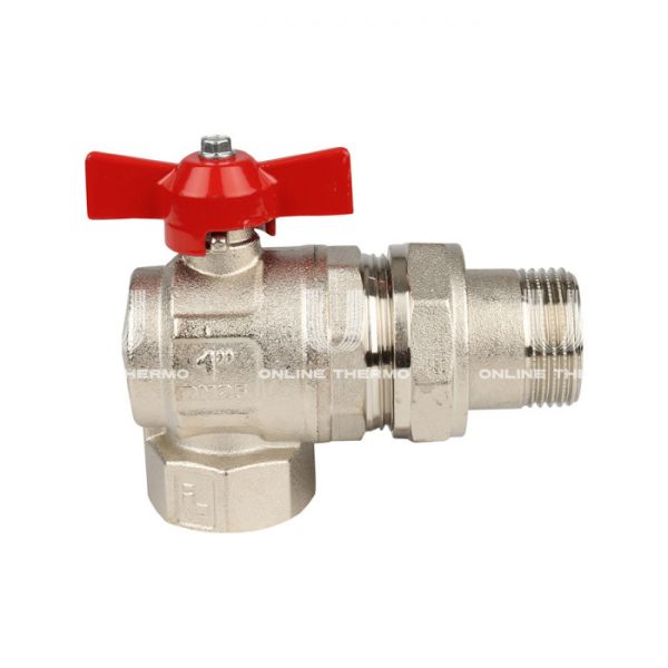 Кран шаровый угловой с разъемным соединением Itap Ideal 2980034 3/4" НР-ВР, 298, полнопроходной, ручка-бабочка