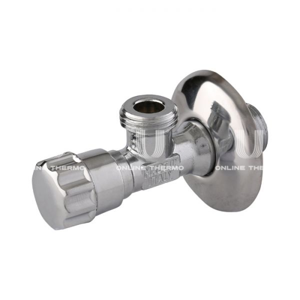 Кран вентильный угловой для смесителей Itap 3460012 1/2"x 1/2" НР-НР, 346, с розеткой, ручка-барашек