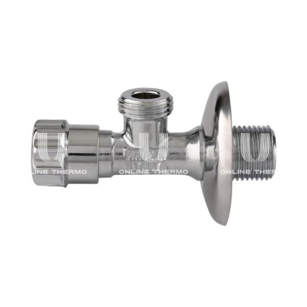 Кран вентильный угловой для смесителей Itap 3460012 1/2"x 1/2" НР-НР, 346, с розеткой, ручка-барашек