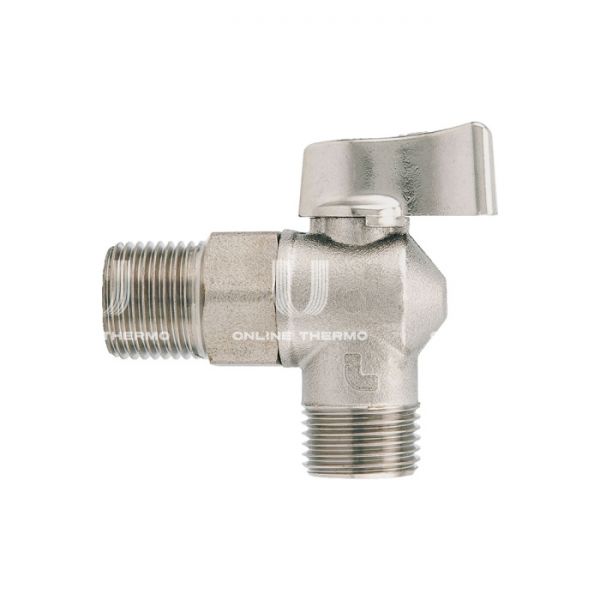 Кран шаровый угловой для сантехнических приборов Itap 3910012 1/2"x 1/2" НР-НР, 391, ручка-флажок