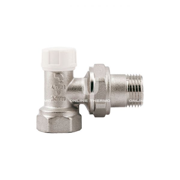 Запорный радиаторный клапан (вентиль) ручной регулировки Itap 3960012 1/2" ВР-НР, серия 396, угловой