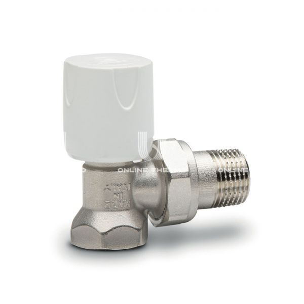 Радиаторный клапан ручной регулировки Luxor 11022100, 1/2" ВР-НР, угловой, хромированный