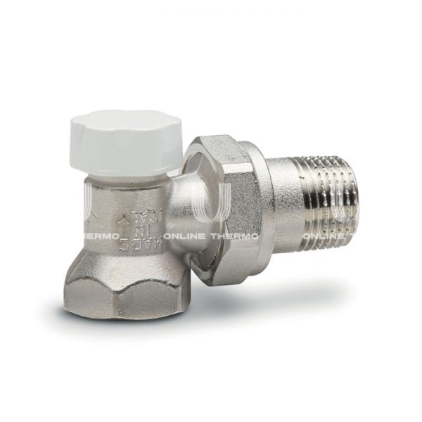 Запорный радиаторный клапан ручной Luxor 11062100, 1/2" ВР-НР, угловой, хромированный