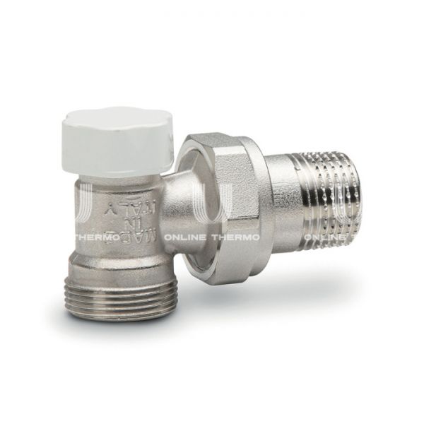 Запорный радиаторный клапан ручной Luxor 11162100 (67162100), 1/2" НР, угловой, хромированный