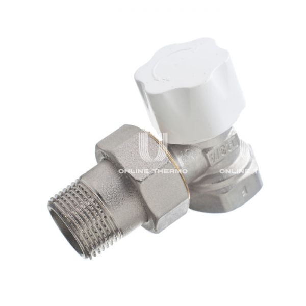 Термостатический клапан (терморегулятор) Luxor 12022700, 3/4" ВР-НР, угловой, хромированный, с преднастройкой
