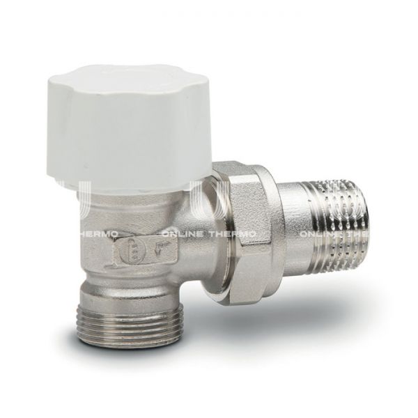 Термостатический клапан (терморегулятор) Luxor 12122100 (69122100D), 1/2" НР, угловой, хромированный, с преднастройкой