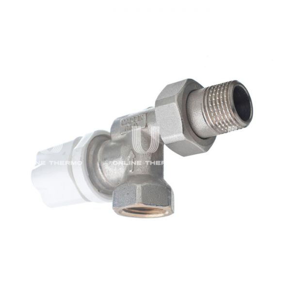 Термостатический клапан (терморегулятор) Luxor 13222100, 1/2" ВР-НР, осевой, хромированный, с преднастройкой