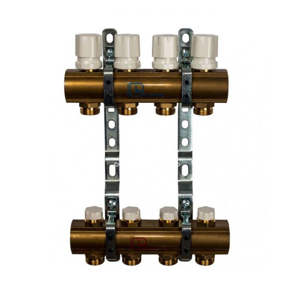 Распределительный коллектор (группа) для отопления Luxor 15552704 (68551804) ВР 1", на 4 контура 3/4" EK