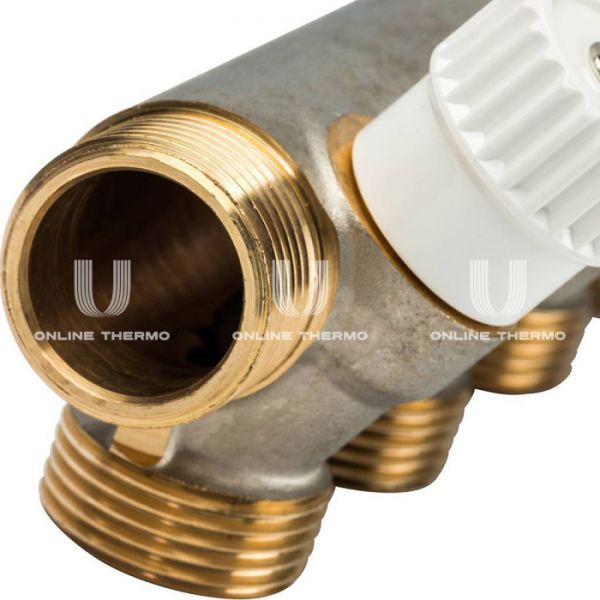 Коллектор распределительный с запорными клапанами Luxor 68512804, 3/4", на 4 выхода 3/4" EK