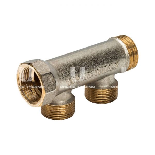 Нерегулирующий проходной коллектор (гребенка) Luxor 68522700, 3/4" ВР-НР, на 2 контура