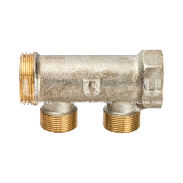 Нерегулирующий проходной коллектор (гребенка) Luxor 68523400, 1" ВР-НР, на 2 контура