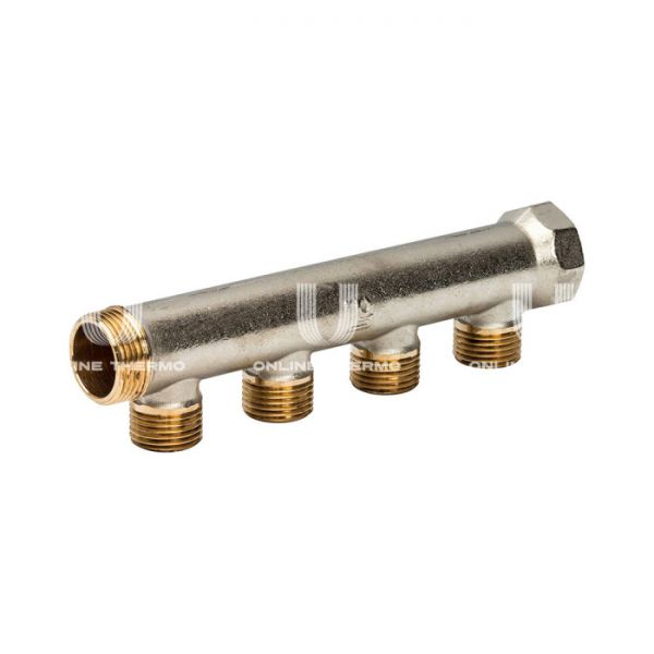 Нерегулирующий проходной коллектор (гребенка) Luxor 68542701, 3/4" ВР-НР, на 4 контура