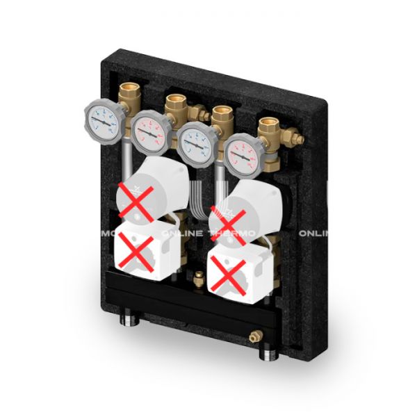 Насосно-смесительный модуль Meibes Kombimix 2MK M26101EAOSRU, 2 смесительных контура без приводов, без насосов, подача справа