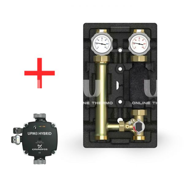 Насосная группа Meibes MK M66831.36, смесительная без привода, DN 25 (1"), с насосом Grundfos UPM3 Hybrid 25-70 180, подача справа