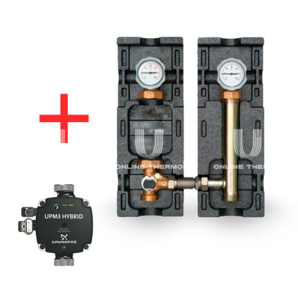 Насосная группа Meibes V-MK M66834.36, смесительная без привода, DN 32 (1 1-4"), с насосом Grundfos UPM3 Hybrid 25-70 180, подача слева