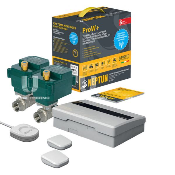 Система контроля протечек Neptun 43054104000007 ProW+ 1/2", проводная и с радиодатчиками, с резервным источником питания