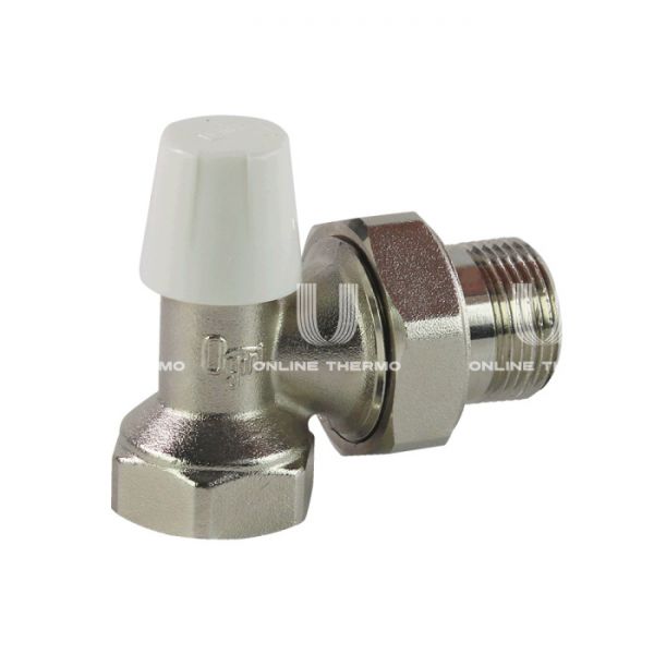Запорный радиаторный клапан ручной Ogint 3/4" ВР, угловой