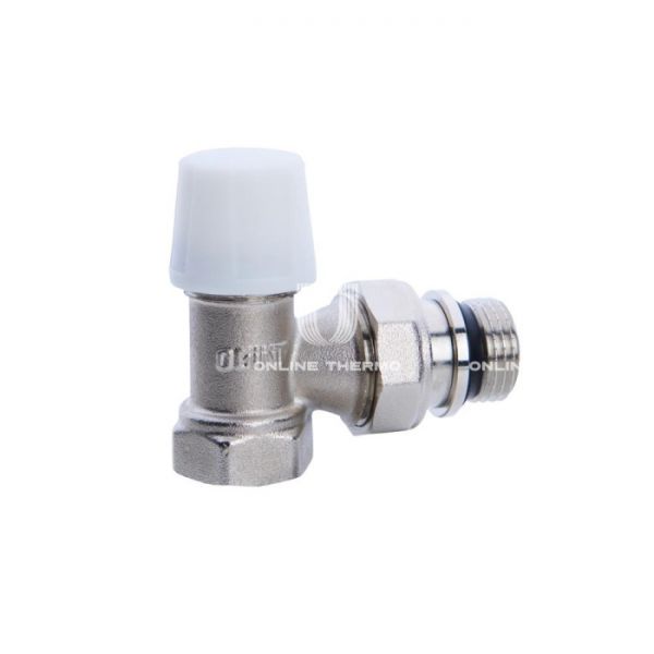 Запорный радиаторный клапан ручной Ogint 1/2" ВР, угловой, с антипротечкой