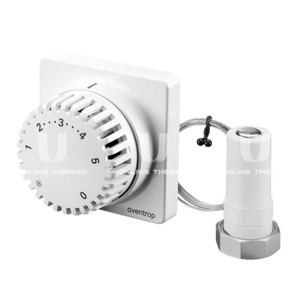 Термостатическая головка (термостат) Oventrop Uni FH 1012295, M30х1.5, с отметкой 0, с дистанционным управлением, белая, 2 м