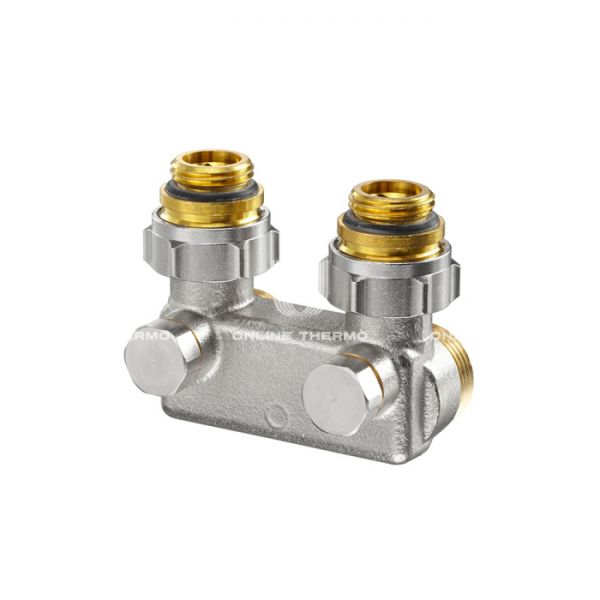 Узел нижнего подключения Oventrop 1016463, 1/2"х3/4" НГ-НР, угловой перекрестный