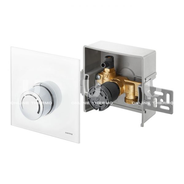 Набор терморегулятора Oventrop Unibox RTL 1022750, 10-50°C, крышка белое стекло