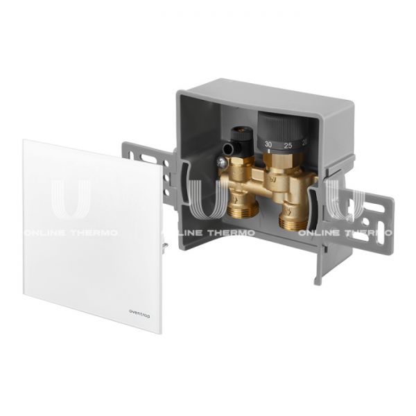 Набор терморегулятора Oventrop Unibox E RTL 1022760, 20-40°C, крышка белое стекло