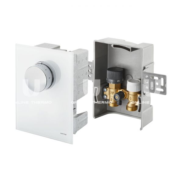 Набор терморегулятора Oventrop Unibox T-RTL 1022770, 20-40°C, крышка белое стекло