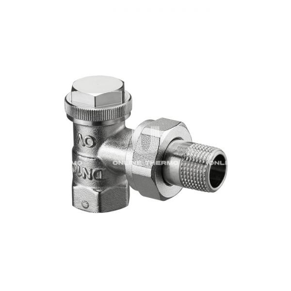 Запорный радиаторный клапан (вентиль) ручной регулировки Oventrop 1090362, DN15, 1/2" ВР-НР, Combi 3, угловой