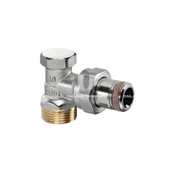 Запорный радиаторный клапан (вентиль) ручной регулировки Oventrop 1091072, DN15, 1/2"х3/4"EK НР-НР, Combi 2, угловой, с антипротечкой, с подключением ЕК