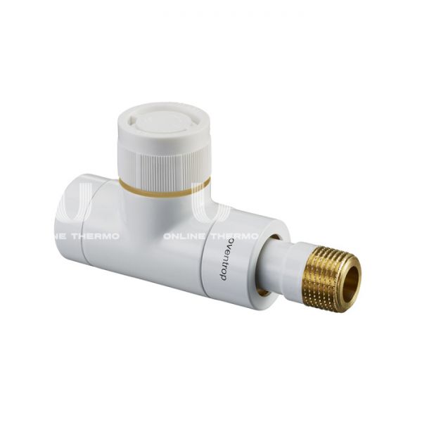 Термостатический клапан (терморегулятор) Oventrop 1163162, DN15, 1/2" ВР-НР, серия E, прямой, белый, с преднастройкой