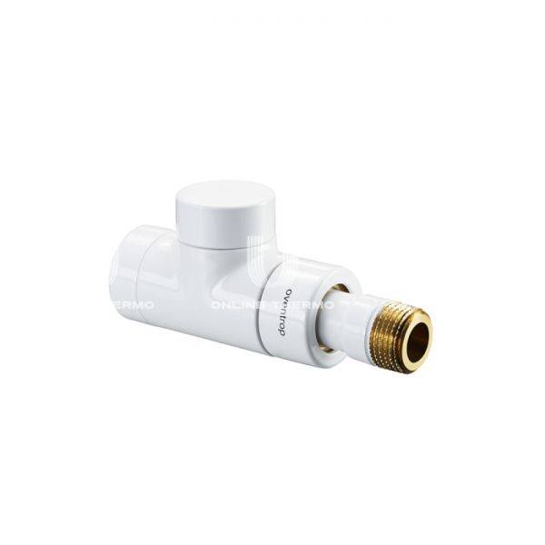 Запорный радиаторный клапан (вентиль) ручной регулировки Oventrop 1167062, DN15, 1/2" ВР-НР, Combi E, прямой, белый