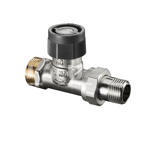 Термостатический клапан (терморегулятор) Oventrop 1181197, DN15, 1/2"х3/4"EK НР-НР, серия A, прямой, с подключением ЕК, без преднастройки