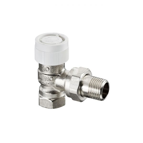 Термостатический клапан (терморегулятор) Oventrop 1183703, DN10, 3/8" ВР-НР, серия AV9, угловой, с преднастройкой