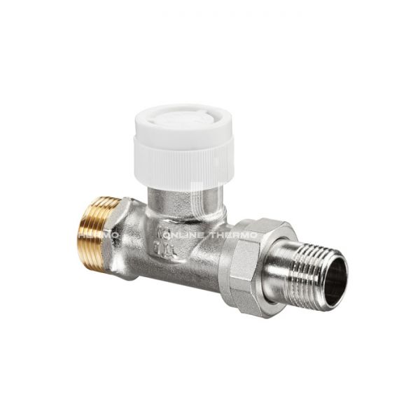 Термостатический клапан (терморегулятор) Oventrop 1183847, DN15, 1/2"х3/4"EK НР-НР, серия AV9, прямой, с подключением ЕК, с преднастройкой