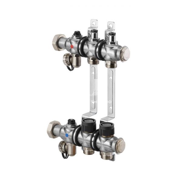 Распределительный коллектор (группа) для отопления Oventrop Multidis SF12 1404562, ВР 1", на 12 контуров, 3/4" ЕК, нержавеющая сталь